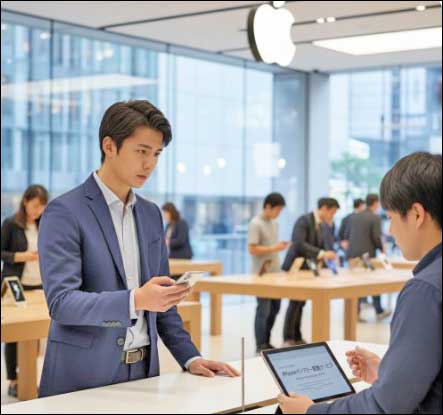 iPhoneのバッテリー交換を持ち込むの画像